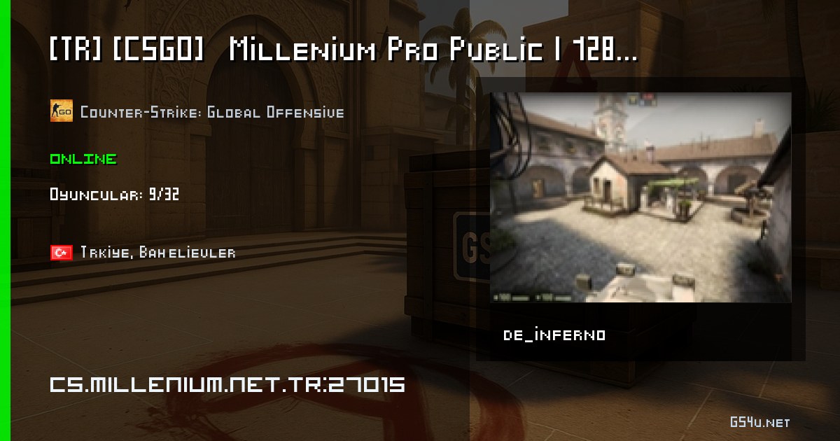 [TR] [CSGO] Millenium Pro Public | 128 Tick | !ws !knife !gloves | Turkiye